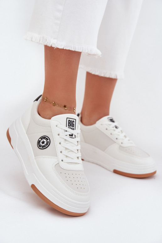 À modalo de tênis Feminino com uma plataforma Big Star RR274572 HI-POLY SYSTEM cor branca