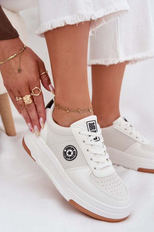À modalo de tênis Feminino com uma plataforma Big Star RR274572 HI-POLY SYSTEM cor branca
