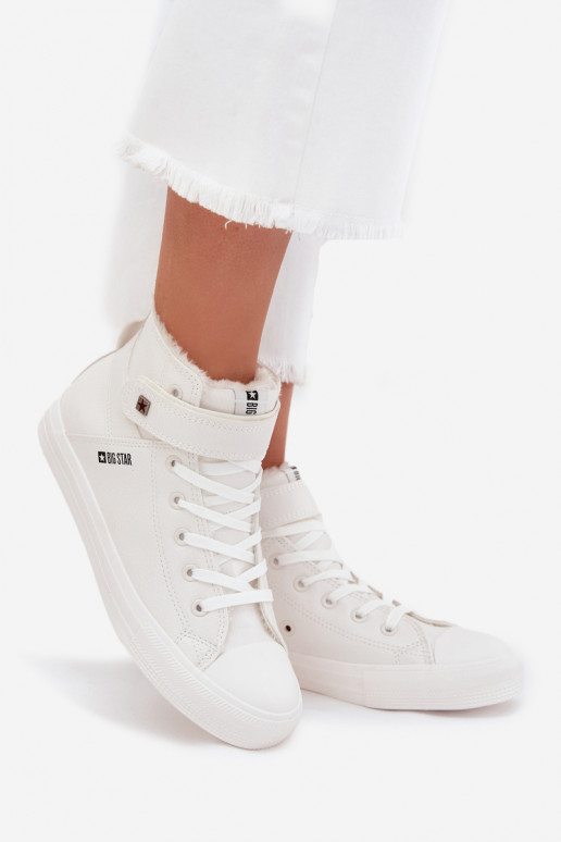 Pele aquecimento sapatos casuais BIG STAR V274541FEM cor branca