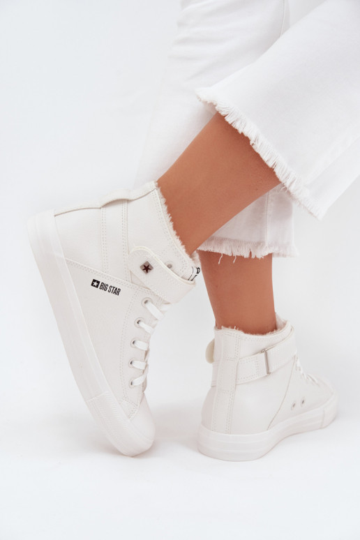 Pele aquecimento sapatos casuais BIG STAR V274541FEM cor branca