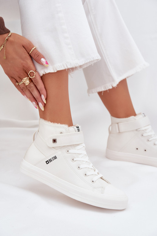 Pele aquecimento sapatos casuais BIG STAR V274541FEM cor branca