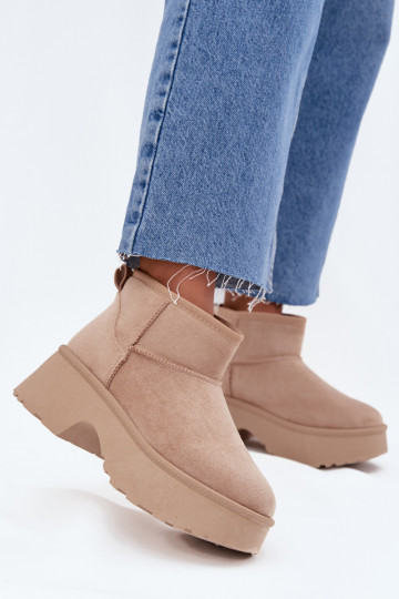 Botas de neve Baixo feminino Um modelo atraente aquecimento com pelo por dentro cor cáqui Tem que servelle 2