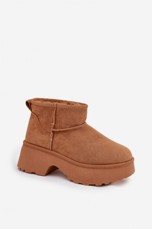 Botas de neve Baixo feminino Um modelo atraente aquecimento com pelo por dentro cor marrom Tem que servelle