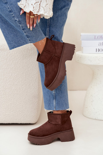 Botas de neve Baixo feminino Um modelo atraente aquecimento com pelo por dentro cor marrom Tem que servelle 2