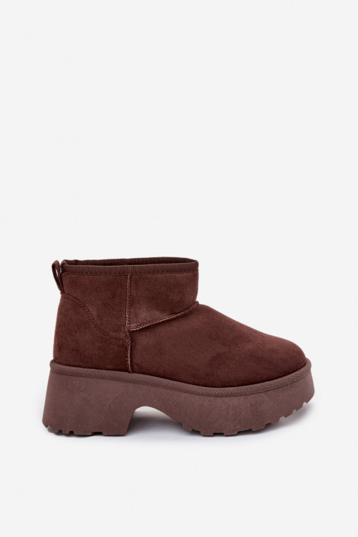 Botas de neve Baixo feminino Um modelo atraente aquecimento com pelo por dentro cor marrom Tem que servelle