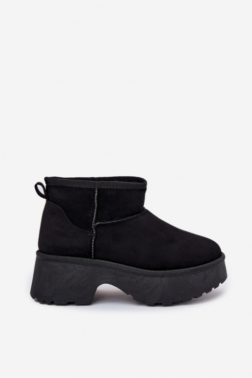 Botas de neve Baixo feminino Um modelo atraente aquecimento com pelo por dentro cor preta Tem que servelle