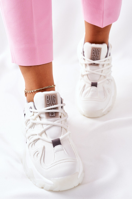 Feminino Estilo esportivo sapato Memory Foam Big Star II274088 cor branca