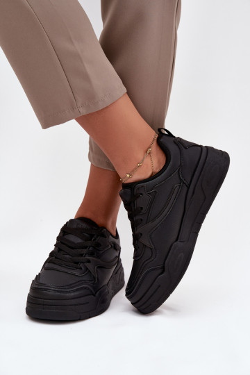 À modalo de tênis Feminino com uma plataforma Big Star SS274589 HI-POLY SYSTEM cor preta