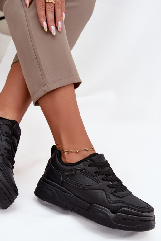 À modalo de tênis Feminino com uma plataforma Big Star SS274589 HI-POLY SYSTEM cor preta