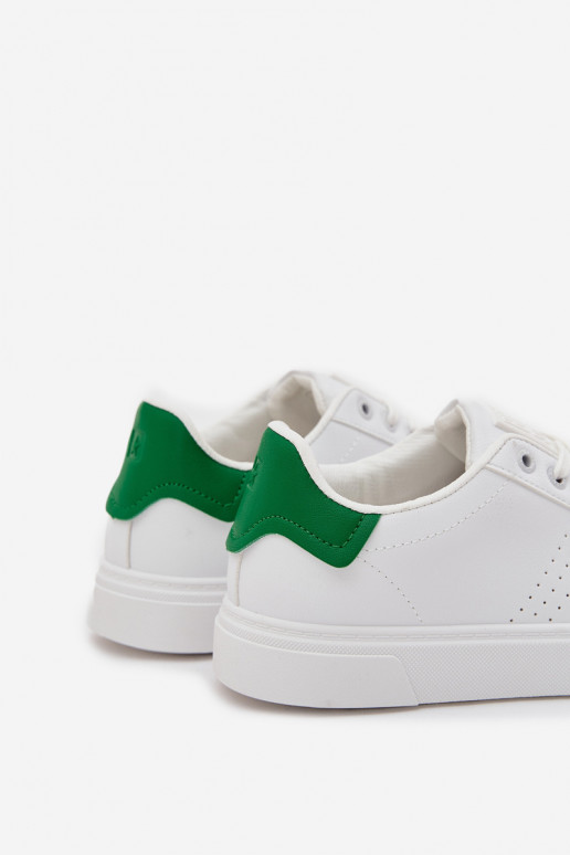 sapatos casuais À modalo de tênis Tem que sercho de couro ecológico Big Star OO174116 Branco-cor verde