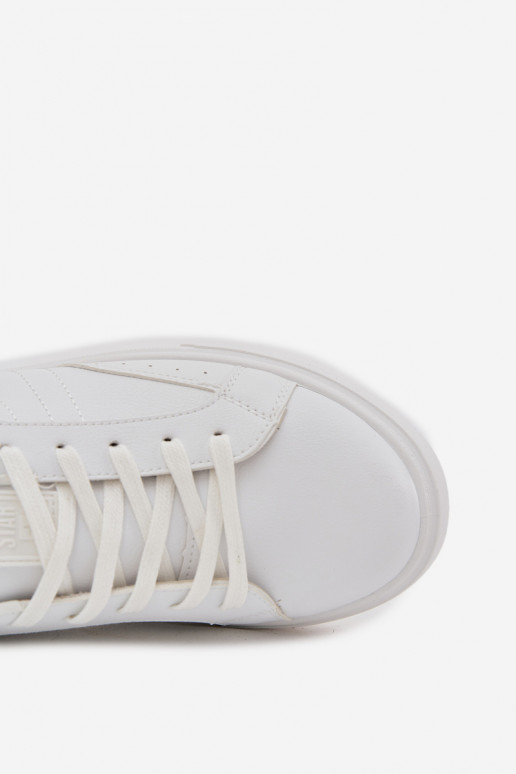 sapatos casuais À modalo de tênis Tem que sercho de couro ecológico Big Star OO174118 cor branca