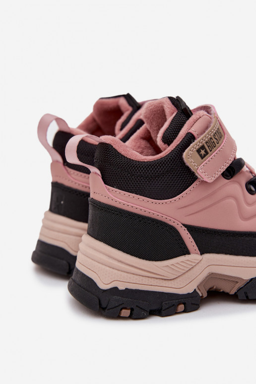 sapato Botas de neve Infantil com fixadores adesivos Big Star SS374011 cor rosa sapato Botas de neve Infantil com fixadores adesivos Big Star SS374011 cor rosa