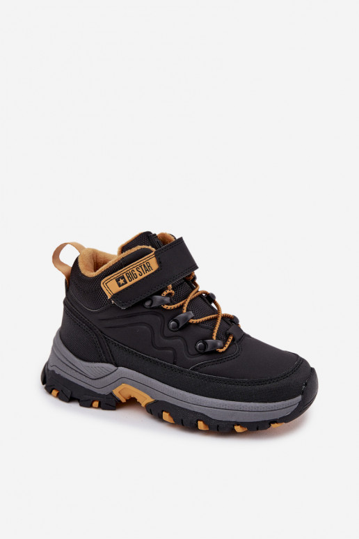 sapato Botas de neve Infantil com fixadores adesivos Big Star SS374013 cor preta sapato Botas de neve Infantil com fixadores adesivos Big Star SS374013 cor preta