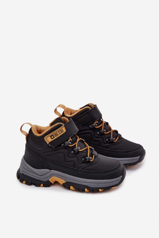 sapato Botas de neve Infantil com fixadores adesivos Big Star SS374013 cor preta sapato Botas de neve Infantil com fixadores adesivos Big Star SS374013 cor preta