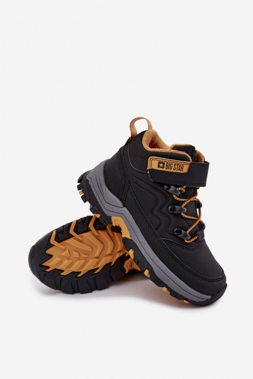 sapato Botas de neve Infantil com fixadores adesivos Big Star SS374013 cor preta sapato Botas de neve Infantil com fixadores adesivos Big Star SS374013 cor preta