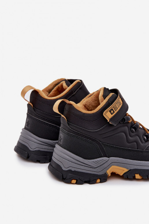 sapato Botas de neve Infantil com fixadores adesivos Big Star SS374013 cor preta sapato Botas de neve Infantil com fixadores adesivos Big Star SS374013 cor preta