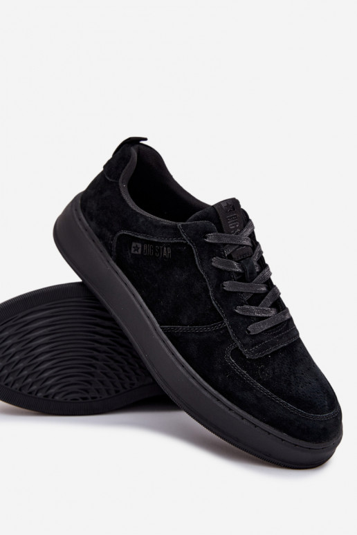 Tem que sercho À modalo de tênis com uma plataforma de camurça Big Star OO174012 cor preta