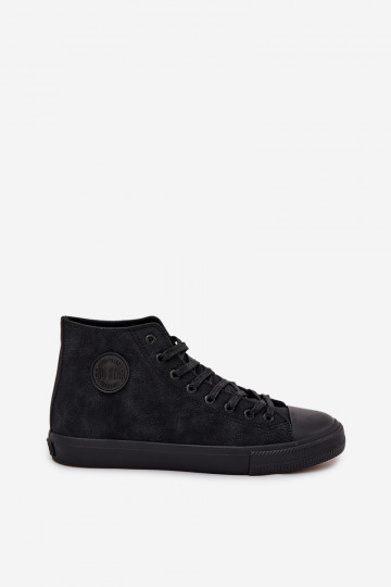 Tênis masculinos pretos quentes de couro sintético "Big Star OO174247 HI-POLY SYSTEM" 2