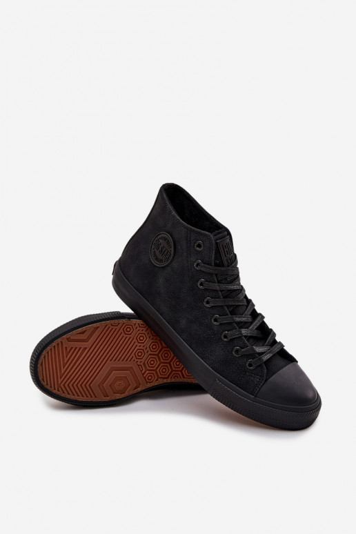 Sapatos casuais masculinos aquecimento de couro ecológico Big Star OO174247 HI-POLY SYSTEM cor preta