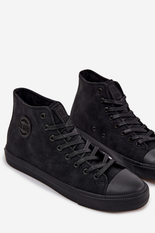 Sapatos casuais masculinos aquecimento de couro ecológico Big Star OO174247 HI-POLY SYSTEM cor preta