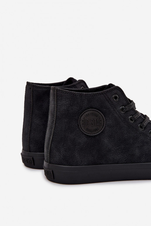 Sapatos casuais masculinos aquecimento de couro ecológico Big Star OO174247 HI-POLY SYSTEM cor preta