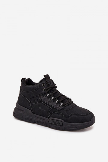 Tênis esportivos masculinos pretos "Big Star SS174282 HI-POLY SYSTEM"