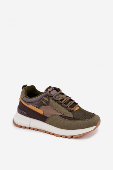 Tênis esportivos masculinos caqui "Big Star RR174280 HI-POLY SYSTEM"