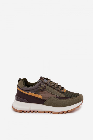 Tênis esportivos masculinos caqui "Big Star RR174280 HI-POLY SYSTEM" 2