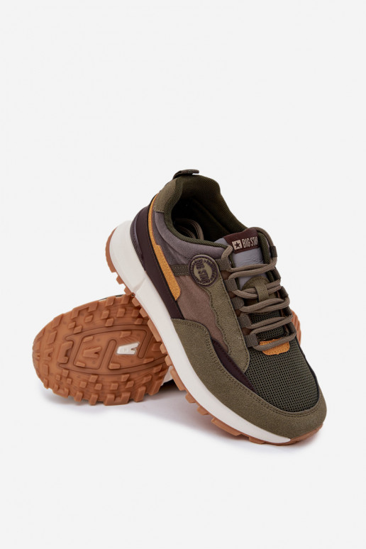 tênis À modalo de tênis Tem que sercho Big Star RR174280 HI-POLY SYSTEM cor cáqui