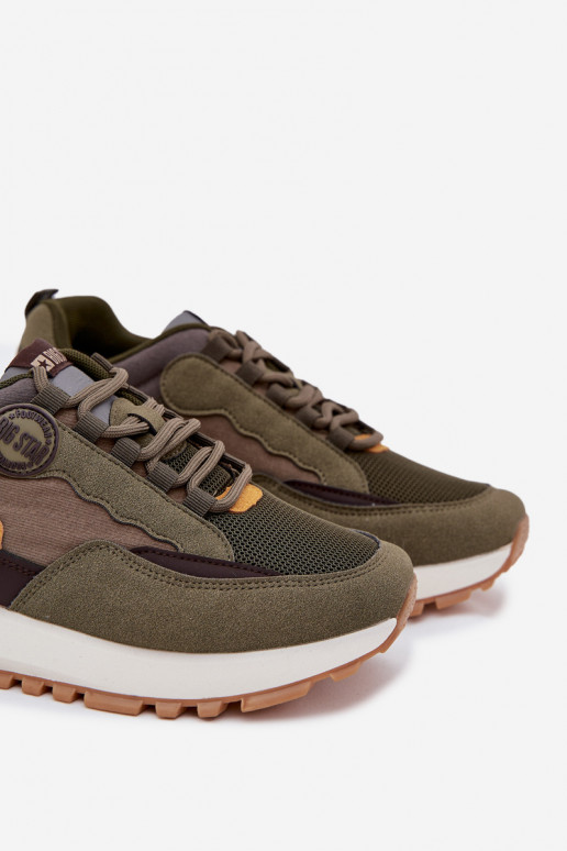 tênis À modalo de tênis Tem que sercho Big Star RR174280 HI-POLY SYSTEM cor cáqui