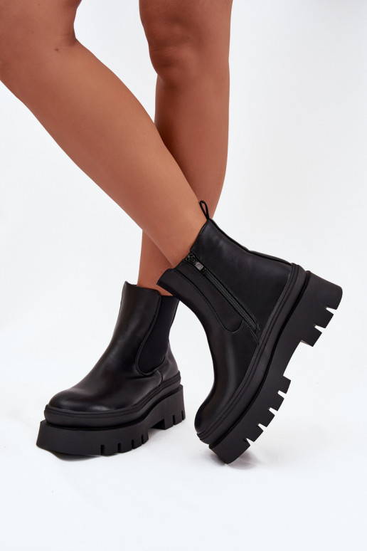 aquecimento botas elegantes Feminino com uma plataforma cor preta Ismira aquecimento botas elegantes Feminino com uma plataforma cor preta Ismira