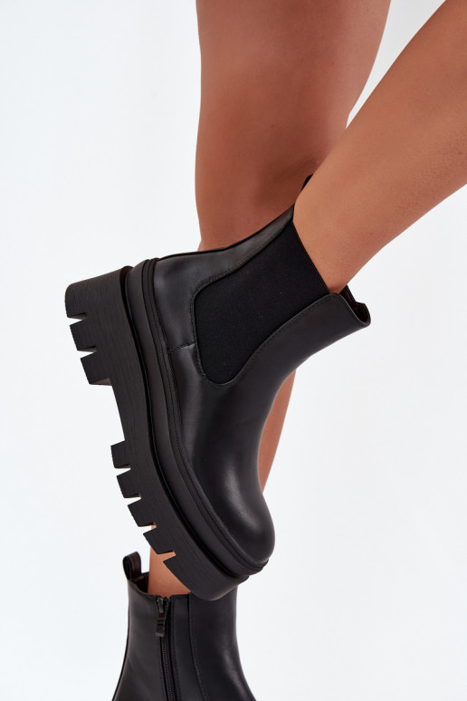 aquecimento botas elegantes Feminino com uma plataforma cor preta Ismira aquecimento botas elegantes Feminino com uma plataforma cor preta Ismira