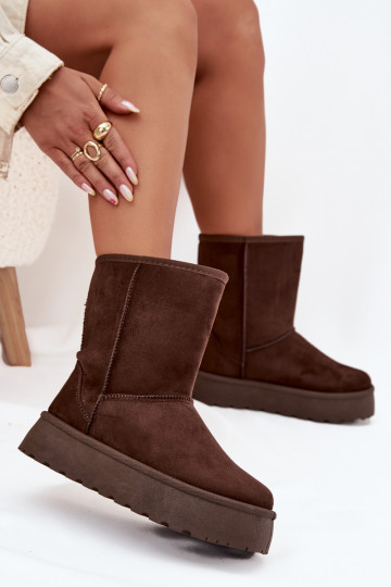 Feminino Botas de neve com um casaco de pele CzekoladoParae Abrams