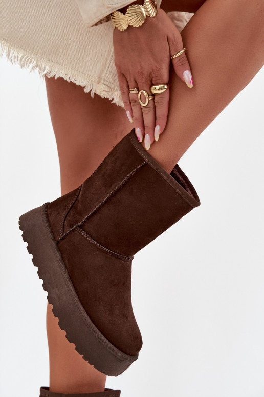 Feminino Botas de neve com um casaco de pele CzekoladoParae Abrams Feminino Botas de neve com um casaco de pele CzekoladoParae Abrams