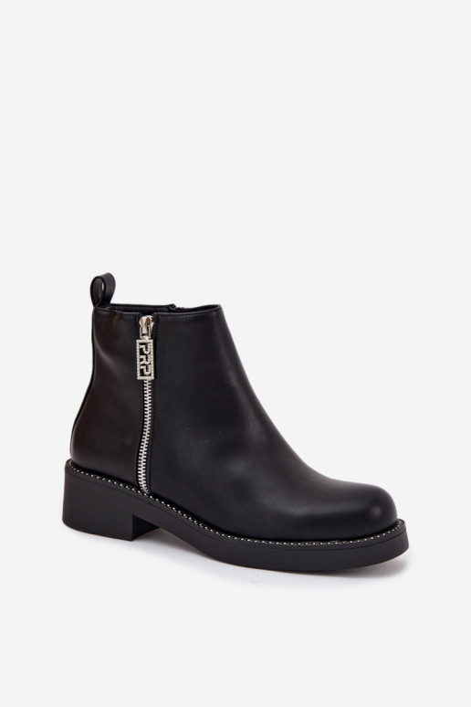 aquecimento sapatos de salto baixo para mulheres com olhos brilhantes cor preta Vionna aquecimento sapatos de salto baixo para mulheres com olhos brilhantes cor preta Vionna