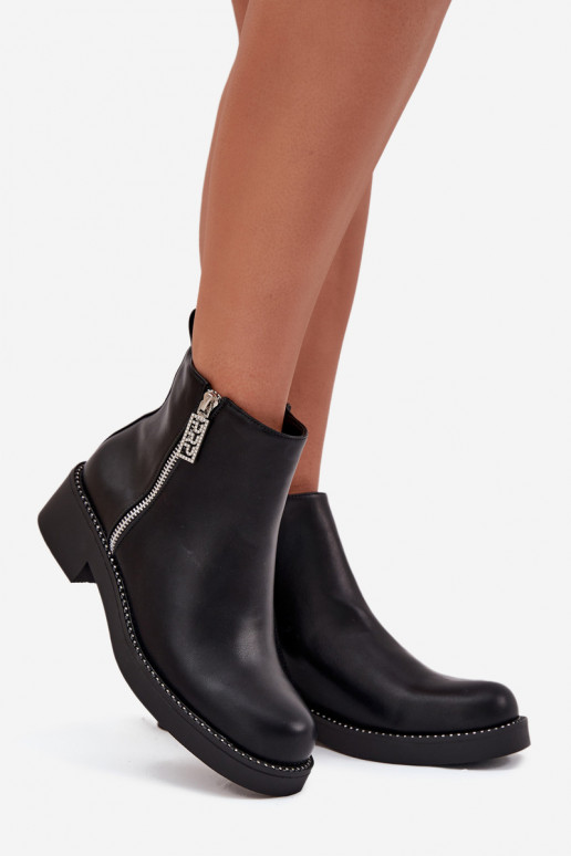 aquecimento sapatos de salto baixo para mulheres com olhos brilhantes cor preta Vionna aquecimento sapatos de salto baixo para mulheres com olhos brilhantes cor preta Vionna