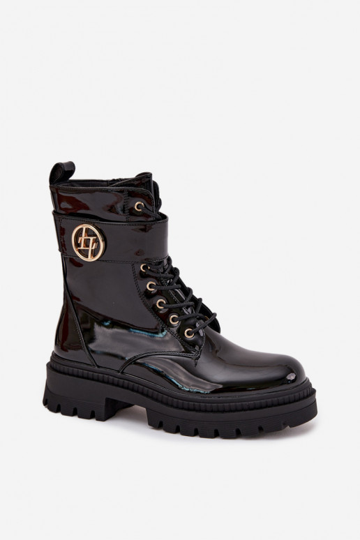 com efeito verniz Botins de trabalho Feminino Ze cor douradam Detalem aquecimento cor preta Fiorena com efeito verniz Botins de trabalho Feminino Ze cor douradam Detalem aquecimento cor preta Fiorena