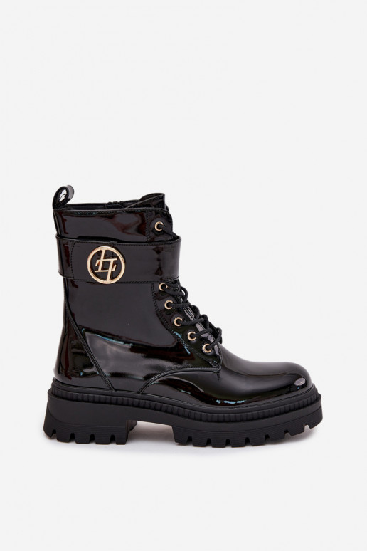 com efeito verniz Botins de trabalho Feminino Ze cor douradam Detalem aquecimento cor preta Fiorena com efeito verniz Botins de trabalho Feminino Ze cor douradam Detalem aquecimento cor preta Fiorena