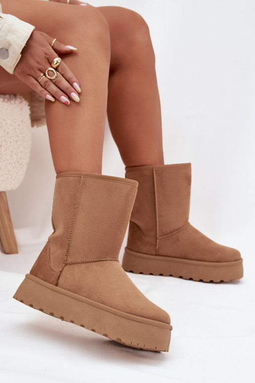 Feminino Botas de neve com um casaco de pele cor marrom Abrams Feminino Botas de neve com um casaco de pele cor marrom Abrams