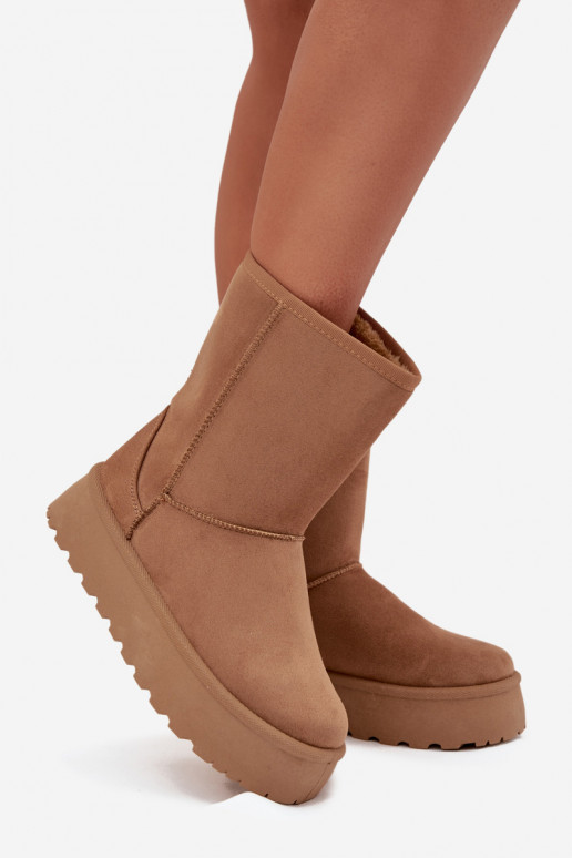 Feminino Botas de neve com um casaco de pele cor marrom Abrams Feminino Botas de neve com um casaco de pele cor marrom Abrams