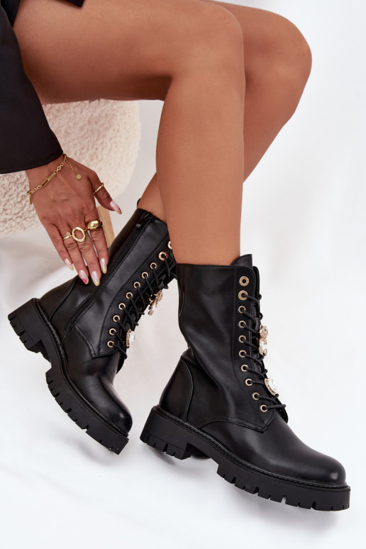 Botins de trabalho FemininoPrzypinkami aquecimento cor preta Lomina Botins de trabalho FemininoPrzypinkami aquecimento cor preta Lomina