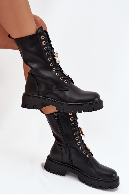 Botins de trabalho FemininoPrzypinkami aquecimento cor preta Lomina Botins de trabalho FemininoPrzypinkami aquecimento cor preta Lomina