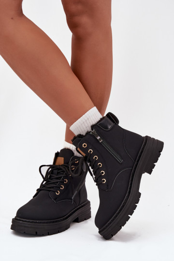 sapato Feminino aquecimento com pelo por dentro Casal o castelo cor preta Tharika 2