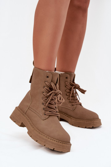 Feminino Botins de trabalho Casal o castelo bege Tirina