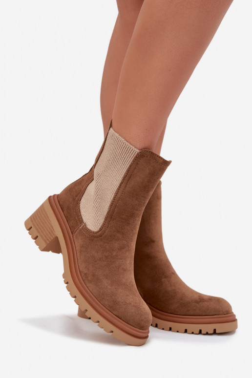 botas elegantes Feminino aquecimento Klocke bege Zoralia