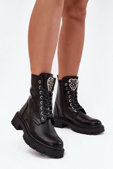 Botins de trabalho Com joias aquecimento Eko Pele cor preta Miryssa 2