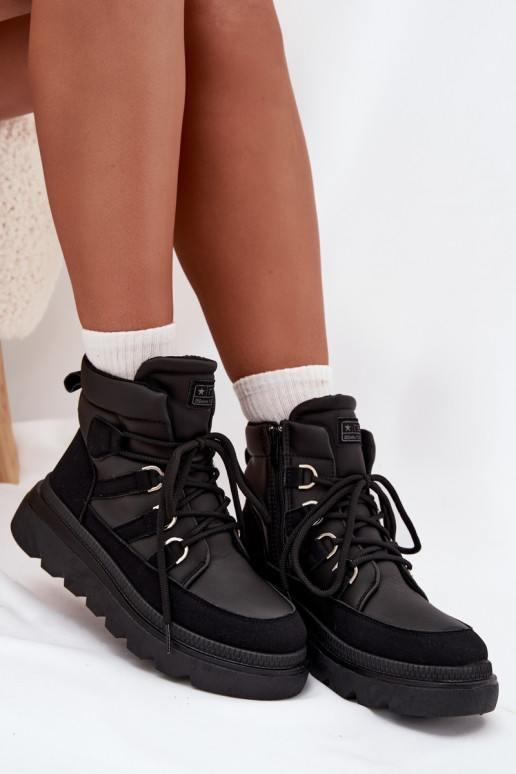 Botas femininas com uma plataforma cor preta Liorae