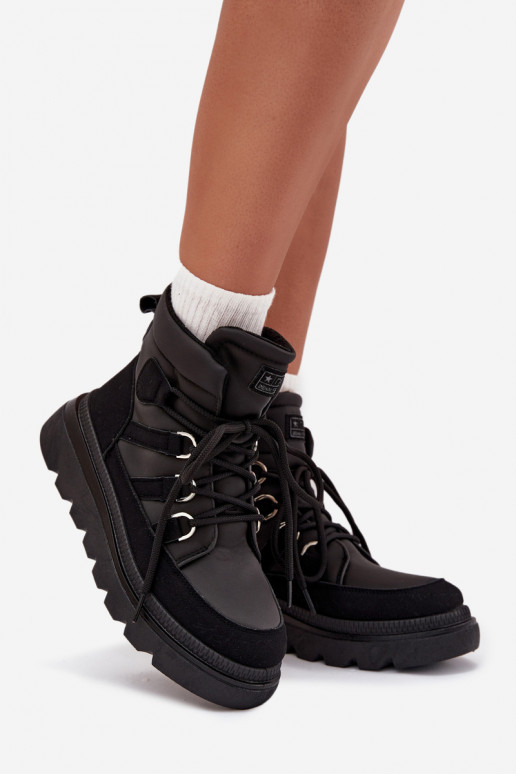 Botas femininas com uma plataforma cor preta Liorae