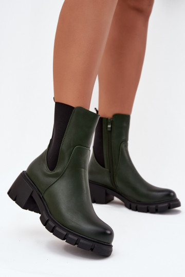 Botas femininas Klocke Eko Pele cor cáqui Kyra