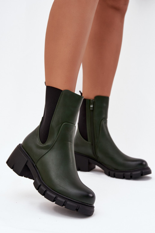 Botas femininas Klocke Eko Pele cor cáqui Kyra